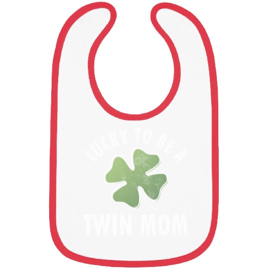 Lucky To Be A Twin Mom Saint Patric Day Bibs