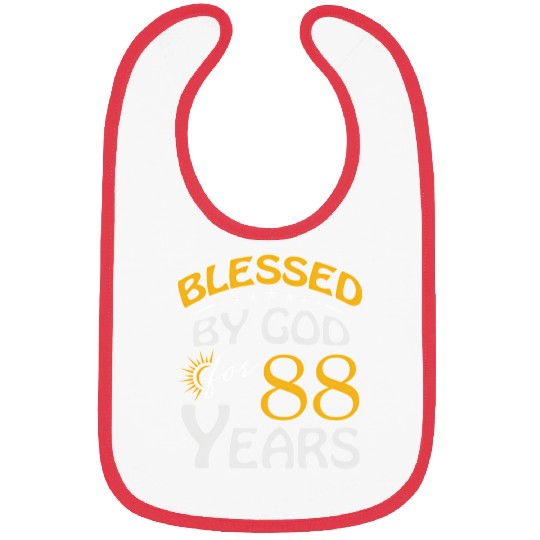 Vintage Blessed By God For 88 Years Old Happy 88Th Bibs