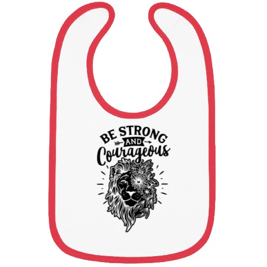 Be Strong And Courageous Lion Bibs