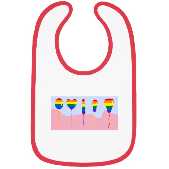colored gay balloons men and women various shape Bibs