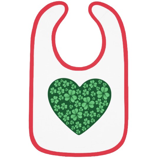 St Patric Day Shamrock Clover Heart Irish Bibs