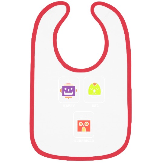 Happy Sad Surprise Robotics Engineer Gift Bibs