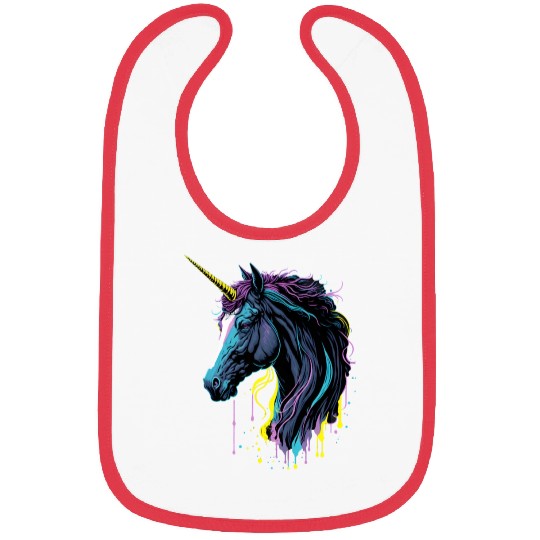 Neon Splash Unicorn Bibs