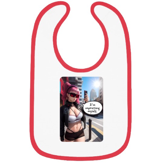 Cyberpunk Waifu Influencer Design 6 Bibs