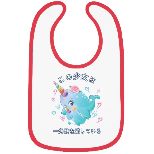 Narwhal Love Mom Narwal Bibs