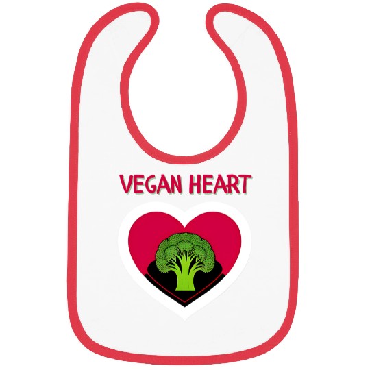 Vegan heart, broccoli heart Bibs