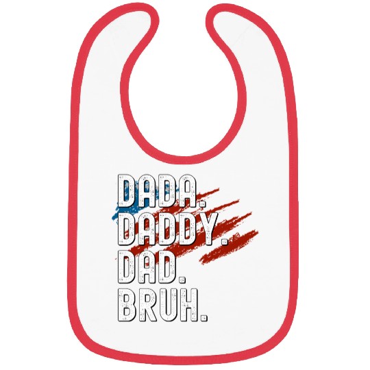 Men Dada Daddy Dad Bruh Fathers Day Vintage Funny Bibs