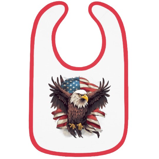 Merica Patriotic USA Eagle Bibs