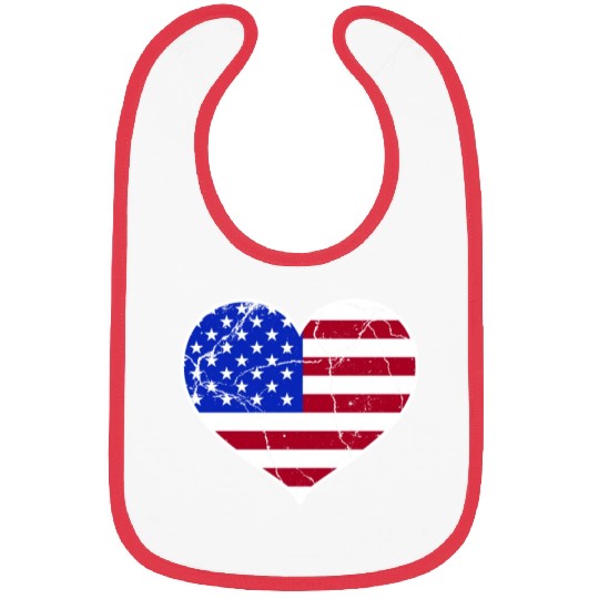 Love America Flag Independence Day USA Patriots Bibs