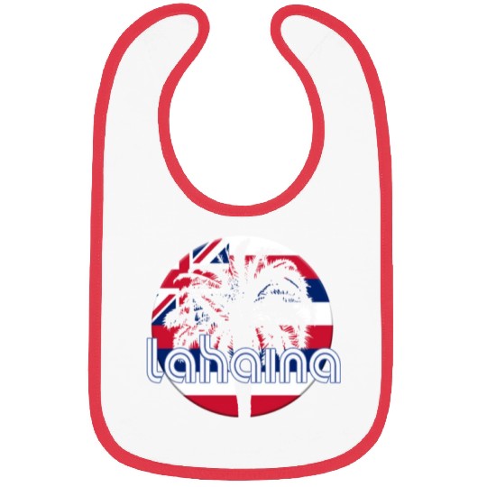 Lahaina Maui Hawaii Hawaiian Flag Native Palm Tree Bibs