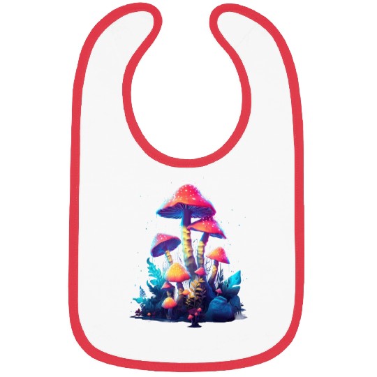 Trippy Neon Mushrooms #14 Bibs
