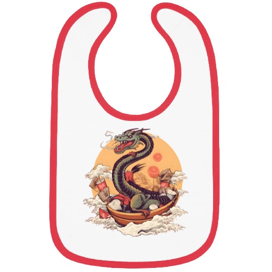 Sushi Dragon Japanesse Kawaii Bibs