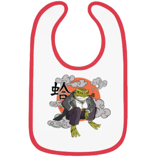 Japanese frog in Yakuza gangster costume Bibs