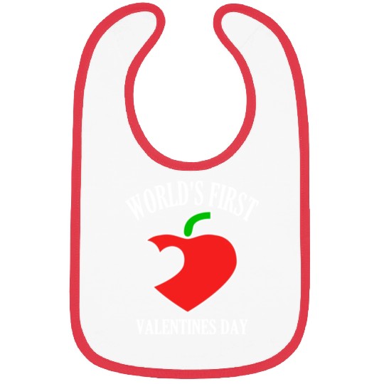 Funny Worlds First Valentines Day 80s nostalgia Bibs