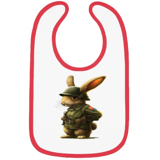 Courageous Bunny Soldier Bibs