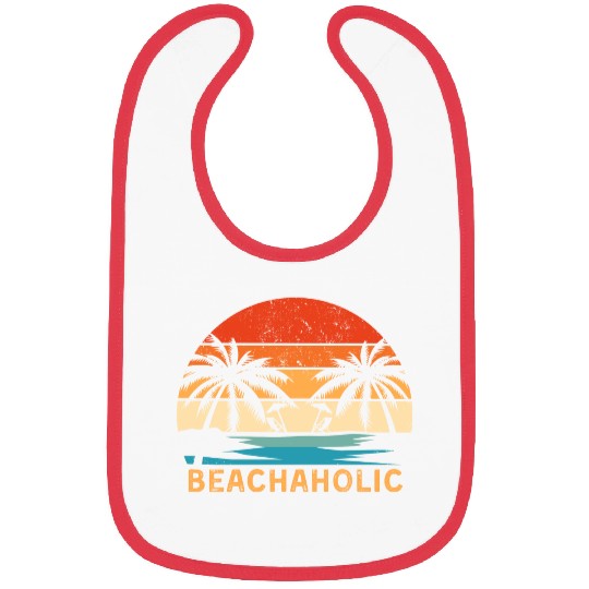 Tropical Sunset Beach Scene Bibs