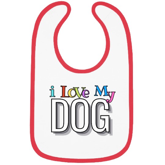 I Love My Dog blue Bibs