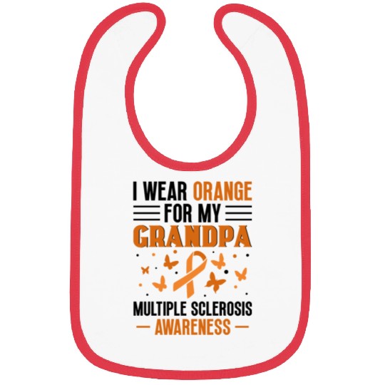 I Wear Orange For My Grandpa Multiples Sclerosis Bibs