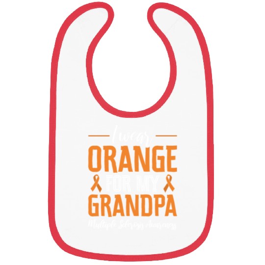 I Wear Orange For My Grandpa Multiples Sclerosis Bibs