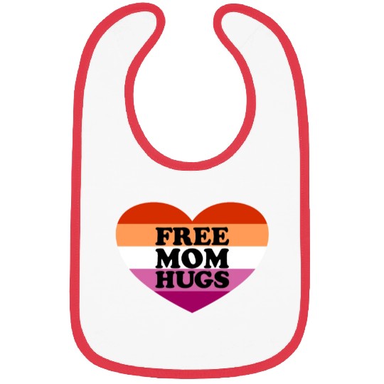 Free Mom Hugs Lesbian Flag Heart LGBTQ Free Hugs Bibs