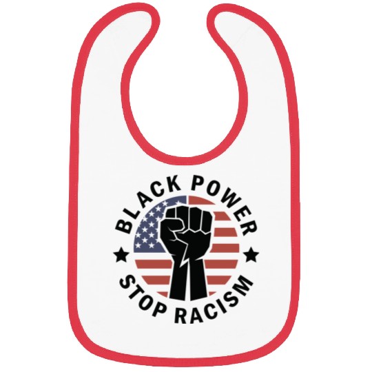 Black Power Stop Racism Bibs