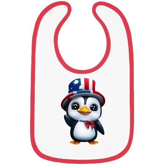 Patriotic penguin for the 4th of July Bibs