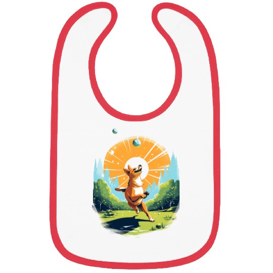 Joyful Dog in Summer Park Bibs