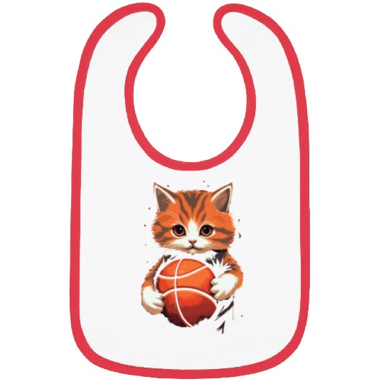 Basketball Cat Basketball Player I Love Basketball Bibs