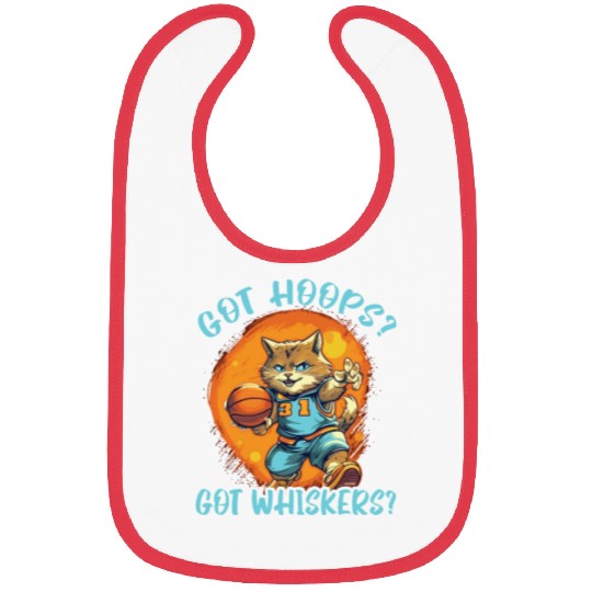 Basketball Cat Basketball Player I Love Basketball Bibs
