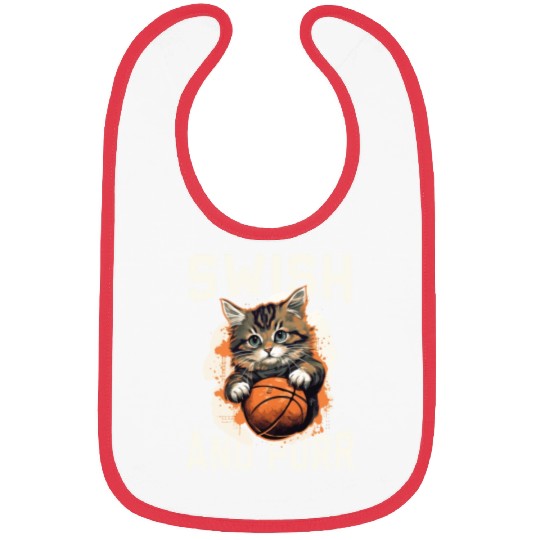 Basketball Cat Basketball Player I Love Basketball Bibs