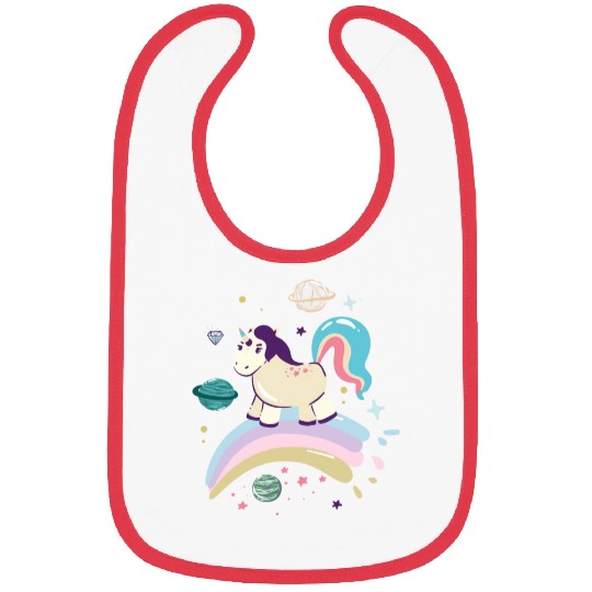 Unicorn rainbow Bibs