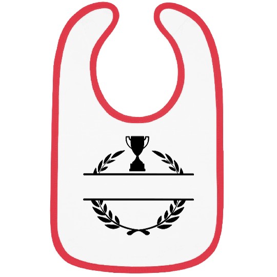 Laurel wreath name banner with cup Bibs