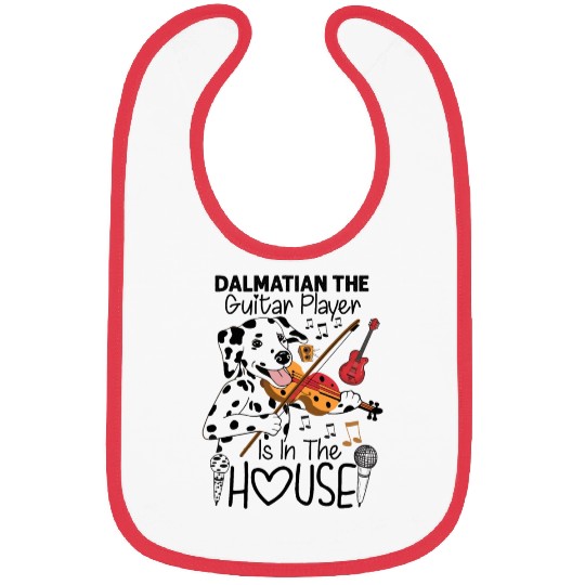 Dalmatian The Guitar Player Is In The House Bibs
