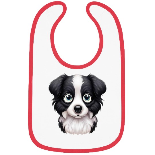 Loving Border Collie Gaze Design Bibs