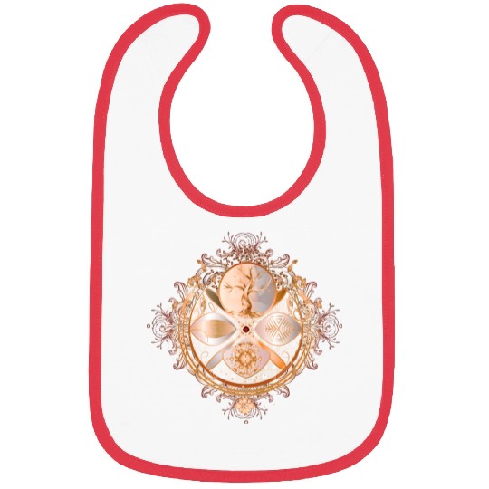 magic amulet, golden tree of life symbol Bibs