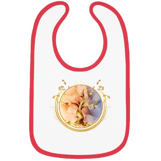 magic amulet, golden tree of life symbol Bibs