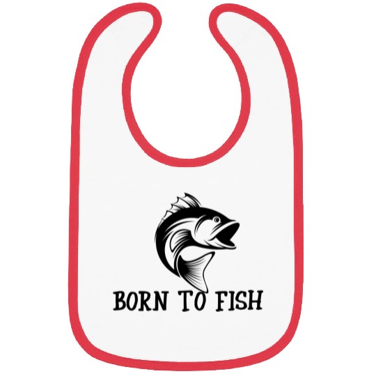 Born To Fish For People Who Love To Fish red Bibs