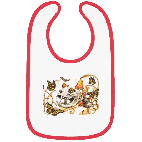 Cat Skull And Butterflies Bibs