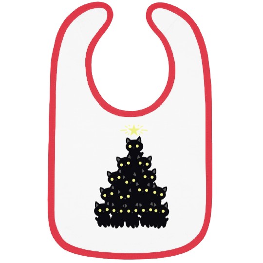 Merry Catmas Black Cat Bibs