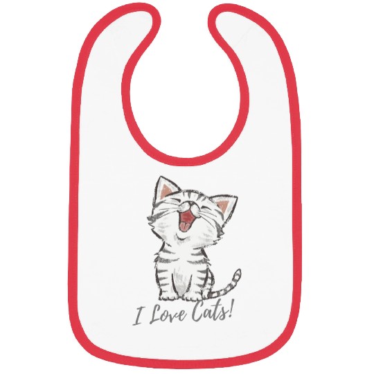 I LOVE CAT Bibs