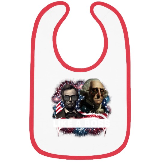 Lincoln & Washington Like a Boss Independence Day Bibs