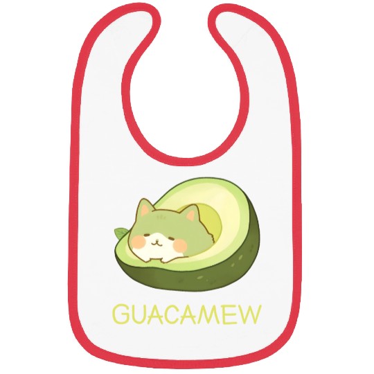 Guacamew Funny Avocado Kawaii Cat Lover Bibs