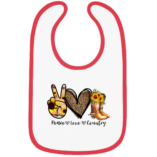 Sunflower Peace Love Country Cowgirl Midwest Boot Bibs