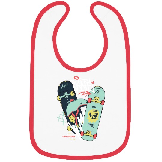 Modern Illustrated Skateboard Bibs