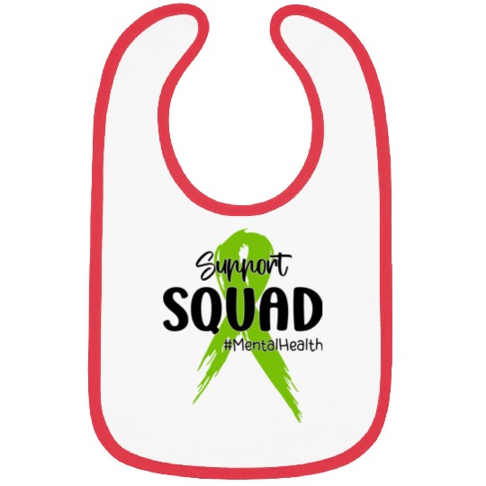 Support Squad Mental Health Awareness Lime Green Bibs