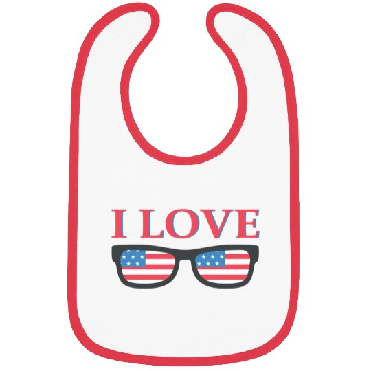 I Love America Bibs