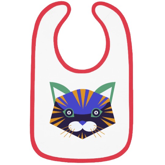 Colorful Cat Face Bibs