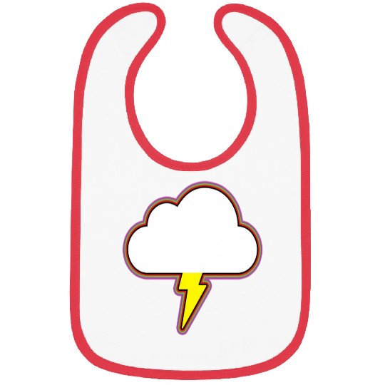 Thunder Cloud Lightning Raining Storm Bibs