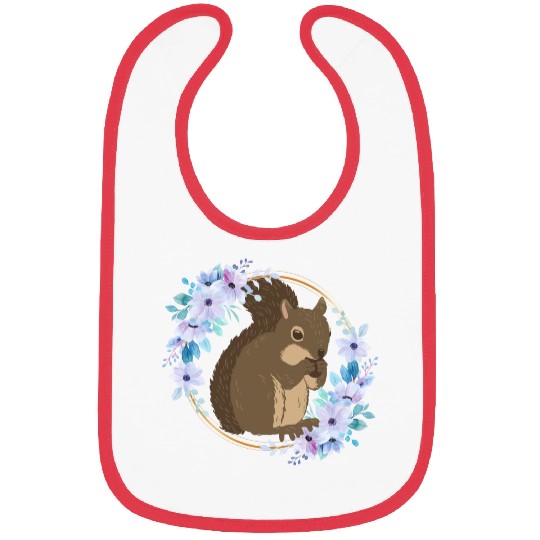 Flower Circle Squirrel Bibs