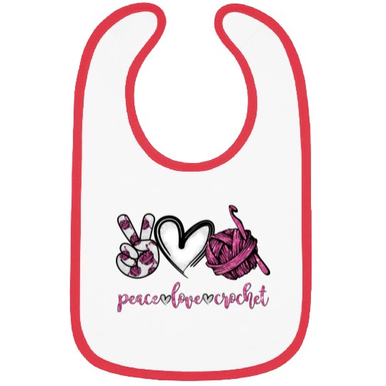 Peace Love Crochet Crocheting Bibs